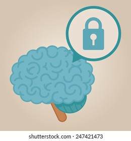 Brain concept illustration: closed mind