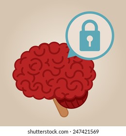 Brain concept illustration: closed mind