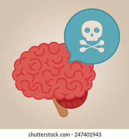 Brain concept illustration: dead