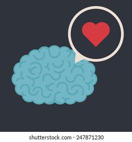 Brain concept illustration: love