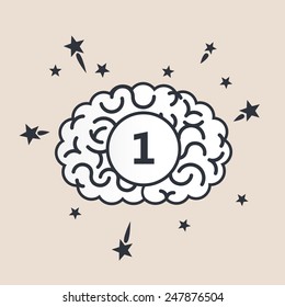 Brain concept illustration: medal winner