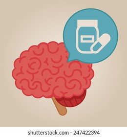 Brain concept illustration: pills