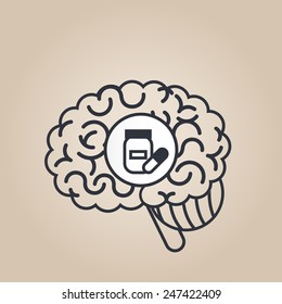 Brain concept illustration: pills