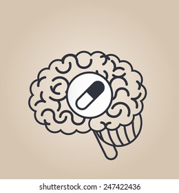 Brain concept illustration: pills