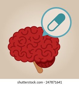 Brain concept illustration: pills