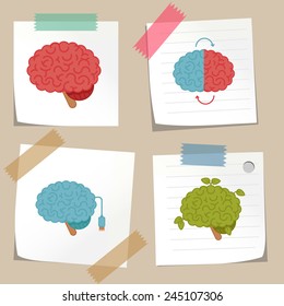 Brain concept illustration set