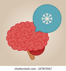 Brain concept illustration: snow