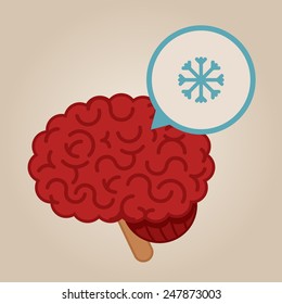 Brain concept illustration: snow