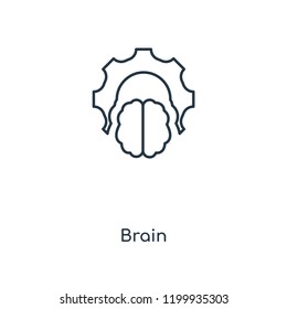 Brain concept line icon. Linear Brain concept outline symbol design. This simple element illustration can be used for web and mobile UI/UX.