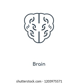 Brain concept line icon. Linear Brain concept outline symbol design. This simple element illustration can be used for web and mobile UI/UX.