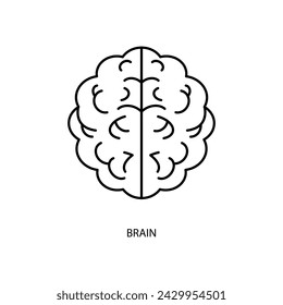 brain concept line icon. Simple element illustration. brain concept outline symbol design.