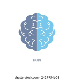 brain concept line icon. Simple element illustration. brain concept outline symbol design.