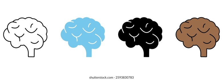 brain concept line icon. Simple element illustration.