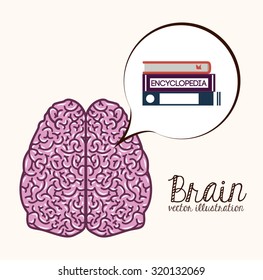 Brain concept over white and flat background design, vector illustration eps 10