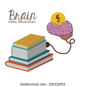 Brain concept over white and flat background design, vector illustration eps 10