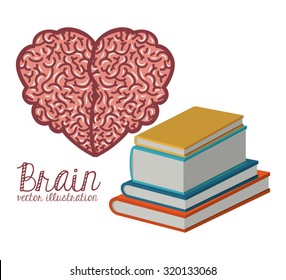 Brain concept over white and flat background design, vector illustration eps 10