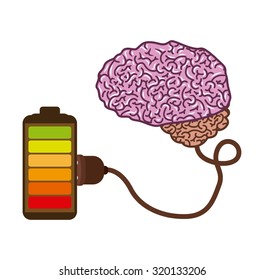 Brain concept over white and flat background design, vector illustration eps 10