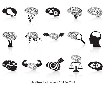 brain conceptual icons set