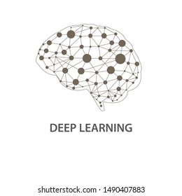 Brain connect the dot, deep learning algorithm of machine learning concept. 