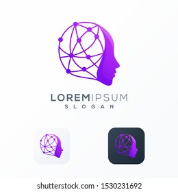 brain connect logo design ready to use