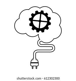 brain connected with gear