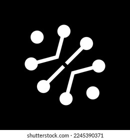 brain, connection, abstract art internet logo vector design in black and white colors