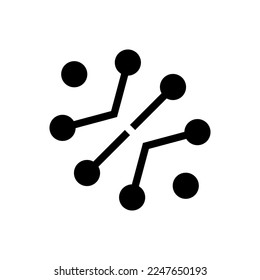 brain, connection, abstract art internet logo vector design in black and white colors