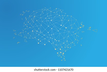 brain connection background, technology background vector