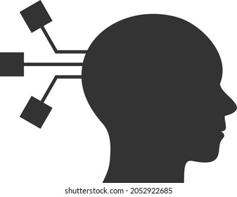 Brain connection icon with flat style. Isolated vector brain connection icon illustrations, simple style.