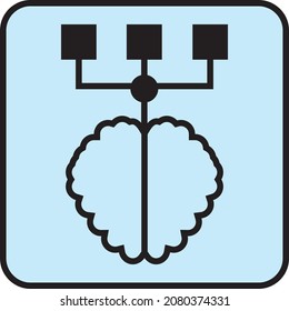 Brain connection, illustration, vector, on a white background.