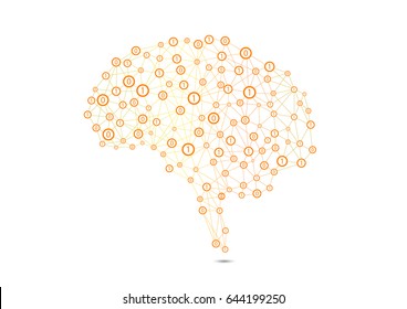 Brain connection with line art