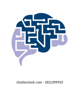 Brain connection logo design. digital brain logo template. Neurology Logo Think idea concept. 