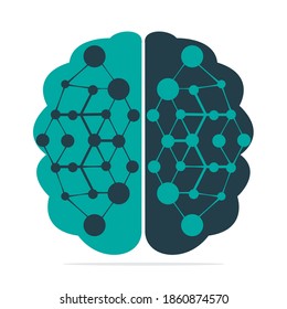 Design des Brain-Connection-Logos. digitale Logo-Vorlage.
