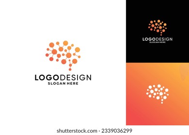 diseño del logotipo de conexión cerebral. plantilla de logotipo de cerebro digital