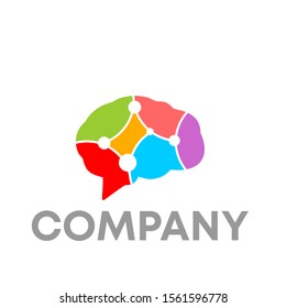 Brain connection logo vector design template sign