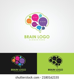 icono del vector del logotipo de conexión cerebral. cerebro digital. diseño del logo del centro cerebral.