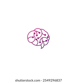 brain connection logo vector icon. digitalbrain
