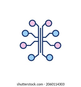 Brain Connections vector Neural Network concept colored icon or logo