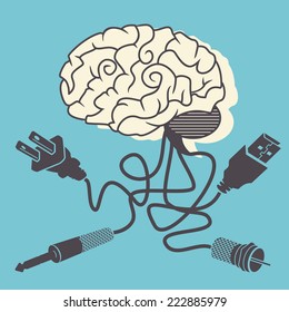 Brain connectivity, vector illustration.