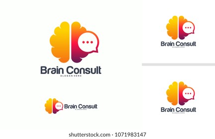 Brain Consult logo designs concept vector, Brain logo icon