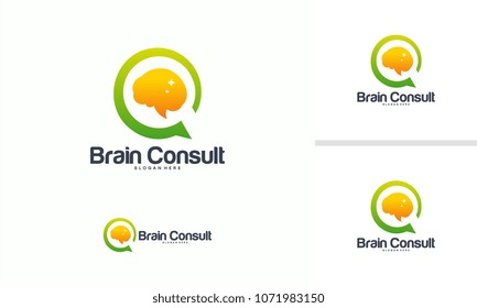 Brain Consult logo designs concept vector, Brain logo icon