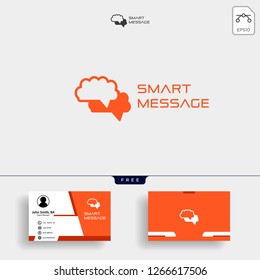 Brain Consult logo designs concept vector, Brain logo icon with business card template - Vector