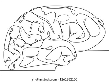 Brain. Continuous Line