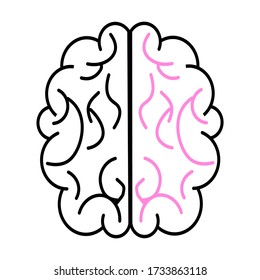 
brain in the contours, right and left hemisphere