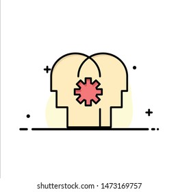 Brain, Control, Mind, Setting Business Logo Template. Flat Color