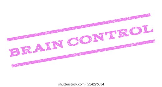 Brain Control watermark stamp. Text tag between parallel lines with grunge design style. Rubber seal stamp with dirty texture. Vector violet color ink imprint on a white background.