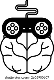 A brain with a controller on it