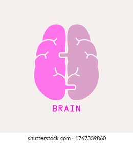 Brain coordination. Brain works concept. Thinking. Vector Illustration.