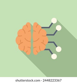 Brain coping skills icon flat vector. Health mental busy. Support talking