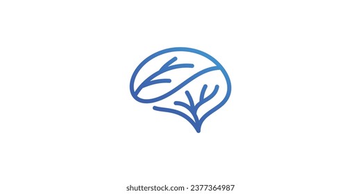 Brain coral leaf logo design, vector illustration design.